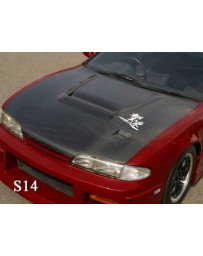 ChargeSpeed 240SX S-14 Vented Carbon Hood (Japanese CFRP)
