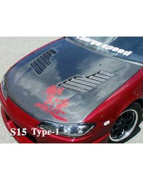 ChargeSpeed 99-05 Nissan 240SX S-15 Vented FRP Hood