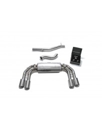 ARMYTRIX Stainless Steel Valvetronic Catback Exhaust System Quad Chrome Silver Tips Volkswagen Golf R MK7.5 2016-2019