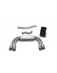 ARMYTRIX Stainless Steel Valvetronic Catback Exhaust System Quad Blue Coated Tips Volkswagen Golf R MK7.5 2016-2019