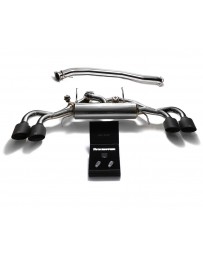 ARMYTRIX Stainless Steel Valvetronic Catback Exhaust 90mm System Quad Matte Black Tips Nissan GT-R R35 2009-2020