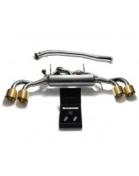 ARMYTRIX Stainless Steel Valvetronic Catback Exhaust 90mm System Quad Gold Tips Nissan GT-R R35 2009-2020