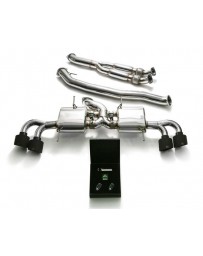 ARMYTRIX STAINLESS STEEL VALVETRONIC CATBACK EXHAUST 102MM SYSTEM NISSAN GT-R R35 WITH QUAD MATTE BLACK TIPS