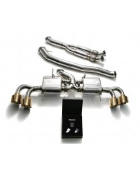 ARMYTRIX STAINLESS STEEL VALVETRONIC CATBACK EXHAUST 102MM SYSTEM NISSAN GT-R R35 WITH QUAD GOLD TIPS