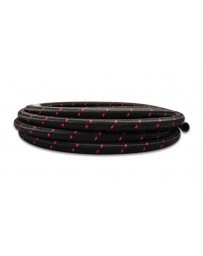 Vibrant Performance 2ft Roll of Black Red Nylon Braided Flex Hose AN Size: -6 Hose ID: 0.34"