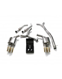 ARMYTRIX Stainless Steel Valvetronic Catback Exhaust System Quad Gold Tips BRABUS Mercedes C400 C450 C43 AMG W205 2015+