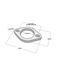 Vibrant Performance 2-Bolt Stainless Steel Flange, 2.00" I.D. - Single Flange, Retail Packed