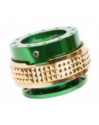 NRG Quick Release Kit - Pyramid Edition - Green Body / Chrome Gold Pyramid Ring
