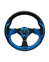 NRG Reinforced Steering Wheel (320mm) Blk with Blue Trim