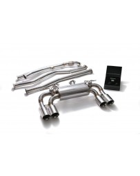 ARMYTRIX Stainless Steel Valvetronic Catback Exhaust System Quad Chrome Silver Tips BMW M2 F87 2016-2020