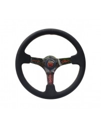 NRG Reinforced Steering Wheel (350mm/3in. Deep) Ryan Litteral SNG.w/5mm pinstriping Hydrodip 3 Spoke