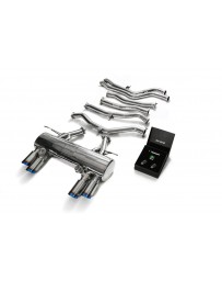 ARMYTRIX Stainless Steel Valvetronic Catback Exhaust System Quad Blue Coated Tips BMW M3 M4 F8x 2015-2020
