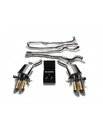 ARMYTRIX Stainless Steel Valvetronic Catback Exhaust System Quad Gold Tips BMW M6 F12 F13 2013-2019