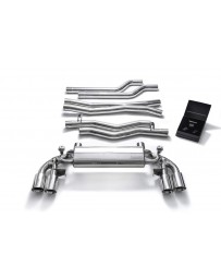 ARMYTRIX Stainless Steel Valvetronic Catback Exhaust Quad Chrome Silver Tips BMW M5 F90 2018-2020