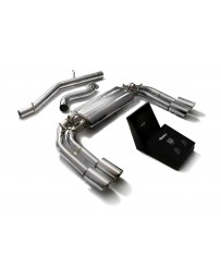ARMYTRIX Stainless Steel Valvetronic Catback Exhaust System Quad Chrome Silver Tips Audi S3 8V Sportback 13-20