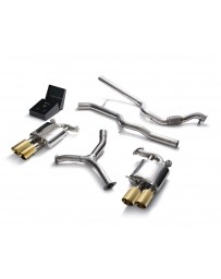 ARMYTRIX Stainless Steel Valvetronic Catback Exhaust System Quad Gold Tips Audi A4 Quattro 2.0 TFSI 4WD 2016-2020