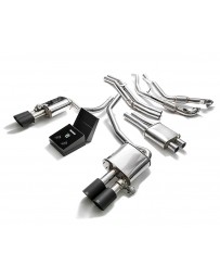 ARMYTRIX Stainless Steel Valvetronic Catback Exhaust System Quad Matte Black Tips Audi S5 Coupe 3.0L V6 Turbo B9 17-20