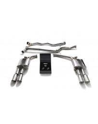 ARMYTRIX Stainless Steel Valvetronic Catback Exhaust System Quad Chrome Coated Tips Audi A4 A5 B8 2008-2020