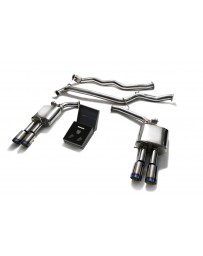 ARMYTRIX Stainless Steel Valvetronic Catback Exhaust System Quad Blue Coated Tips Audi A4 A5 B8 2008-2020
