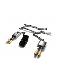 ARMYTRIX Stainless Steel Valvetronic Catback Exhaust System Quad Gold Tips Audi A4 A5 B8 2008-2020