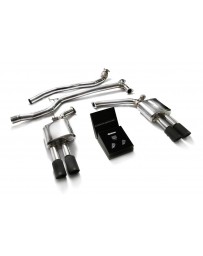 ARMYTRIX Stainless Steel Valvetronic Catback Exhaust System Quad Matte Black Tips Audi A5 Quattro 2008-2015