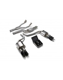 ARMYTRIX Stainless Steel Valvetronic Catback Exhaust System Quad Matte Black Tips Audi A4/A5 S4/S5 3.0L TFSI 2009-2015