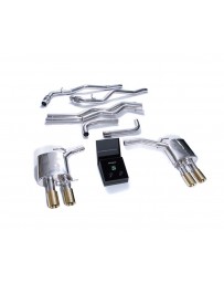 ARMYTRIX Stainless Steel Valvetronic Exhaust System w/Quad Gold Tips Audi A7 C8 2018+