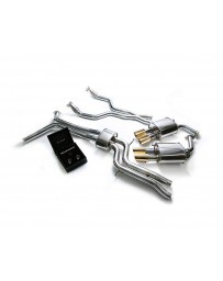 ARMYTRIX Stainless Steel Valvetronic Catback Exhaust System Quad Gold Tips Audi A6 A7 C7 3.0 TFSI V6 2011-2021