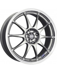 nkei J10 17x7 4x100/114.3 42mm Offset 72.62mm Bore Dia Silver with Machined Lip Wheel