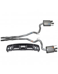 Mustang 2015+ Ford Performance By Borla Cat-Back Exhaust System Quad Tip Sport 2-1/2" With GT350 Rear Valance Premium