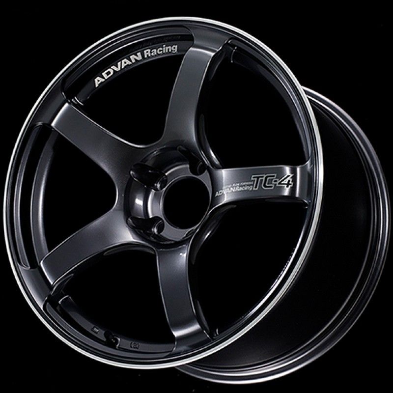 Advan Racing TC4 18x8.5 +45 5-112 Black Gunmetallic Wheel & Ring