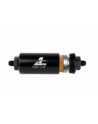 Aeromotive In-Line Filter - (AN-6 Male) 10 Micron Fabric Element Bright Dip Black Finish