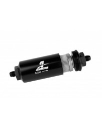 Aeromotive In-Line Filter - (AN-6 Male) 40 Micron Stainless Mesh Element Bright Dip Black Finish