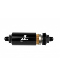 Aeromotive In-Line Filter - (AN -8 Male) 10 Micron Fabric Element Bright Dip Black Finish