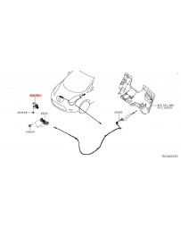 370z Z34 Nissan OEM Secondary Bonnet Lock Control - Center