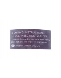 Starting Instructions Decal Fuel Injection Sticker 280Z