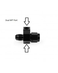 Connector Fitting with NPT Sensor Port Male to Female AN - Dual NPT 4An