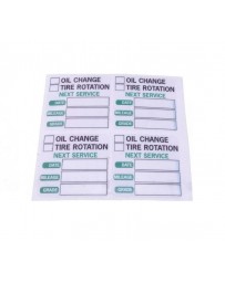 Oil Change Tire Rotation Sticker