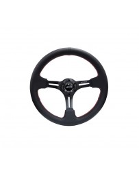 Sport Steering Wheel 350mm Leather or Suede Black NRG - Leather