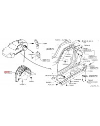 370z Z34 Nissan OEM Rear Wheel Arch Liner - RH