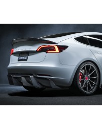 Vorsteiner Volta TRACK EDITION 2x2 Glossy PP Carbon Fiber Rear Diffuser Tesla Model 3 2018-2020