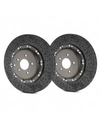 R35 Brembo GT Series Cross Drilled CCM-R Vented 2-Piece Rear Brake Rotors