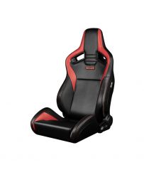 BRAUM ELITE V2 SERIES SPORT SEATS - BLACK & RED, (PAIR)