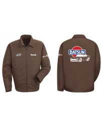 Datsun Z Logo "Hank" Mechanics Jacket Brown Display 240Z