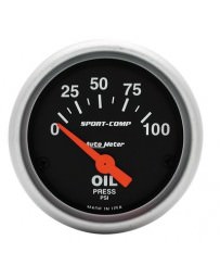 R33 AutoMeter Sport-Comp Electronic Oil Pressure Gauge 100 PSI - 52mm