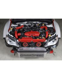 GrimmSpeed Front Mount Intercooler Kit Raw Core / Red Pipe Subaru WRX 2008-2014