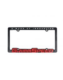 GrimmSpeed Single Red Text License Plate Frame