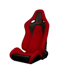 BRAUM FALCON-S Series Reclinable Composite Seats (Red Cloth Black Stitching) – Priced Per Pair