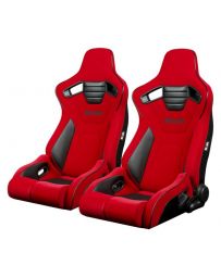 BRAUM ELITE-R Series Sport Reclinable Seats (Red Cloth Black Trim) – Priced Per Pair