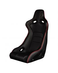 BRAUM VENOM-X Fixed Back Bucket Seat (Black Leatherette Diamond Red Trim) - Priced Per Seat